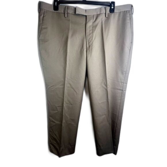 Paul Fredrick Tailored Fit 100% Wool Tan Dress Pants Size 42R/25 - Picture 1 of 8
